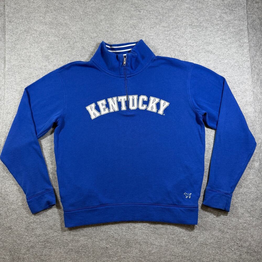 PINK Victoria's Secret Kentucky Wildcats 1/4 Zip Womens S Blue NCAA Pockets